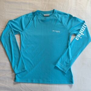 Columbia PFG Compression Omni-Shade Blue Long Sleeve Shirt